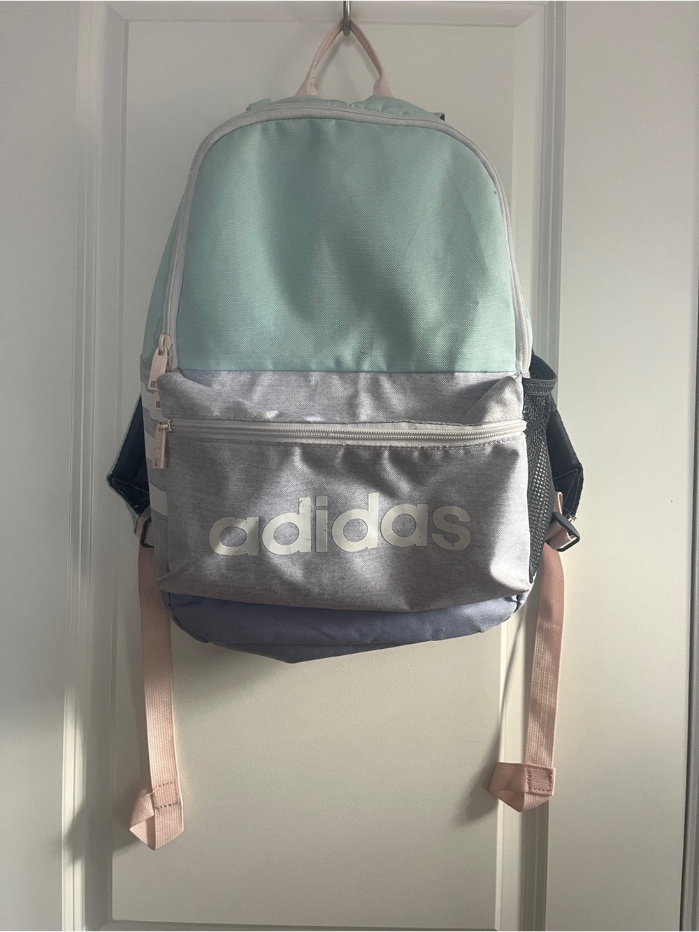 adidas Women's Pastel Colorblock Backpack in Mint, Gray & Lavender